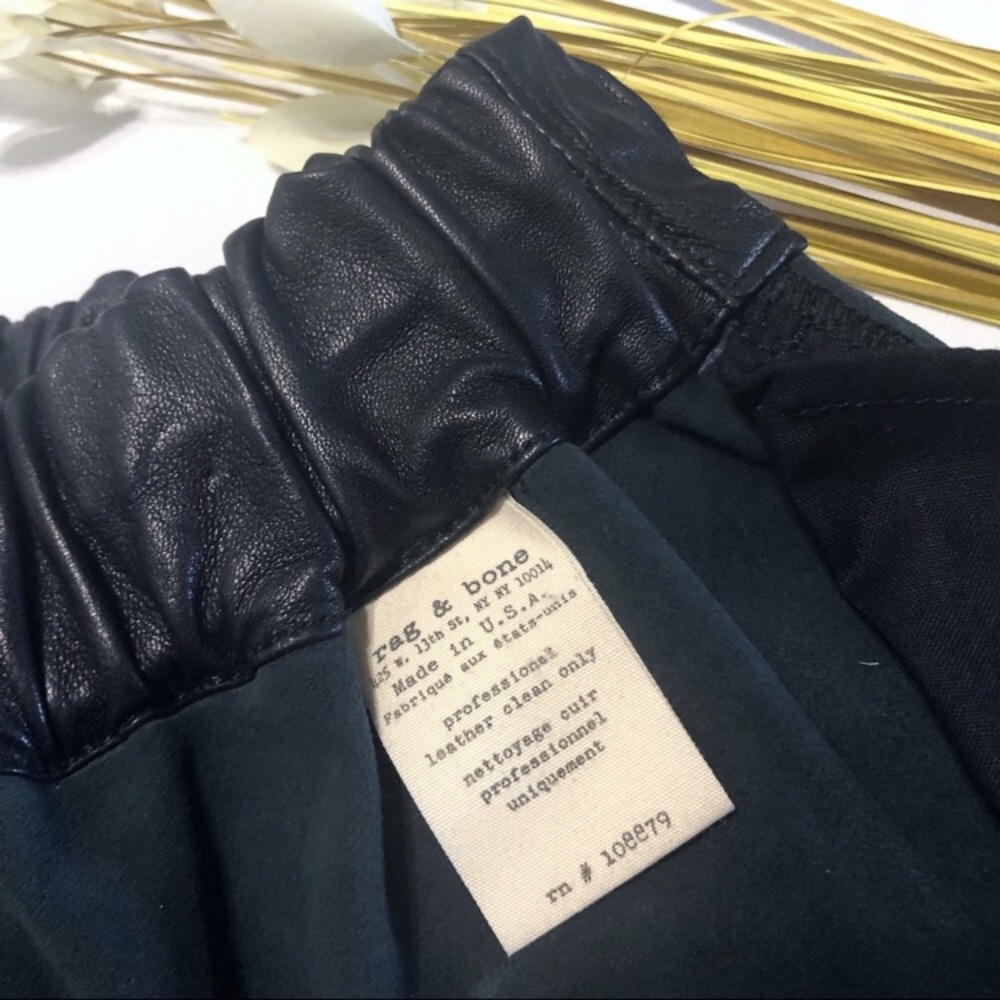 RAG & BONE Genuine Leather Pajama Short - Picture 7 of 10